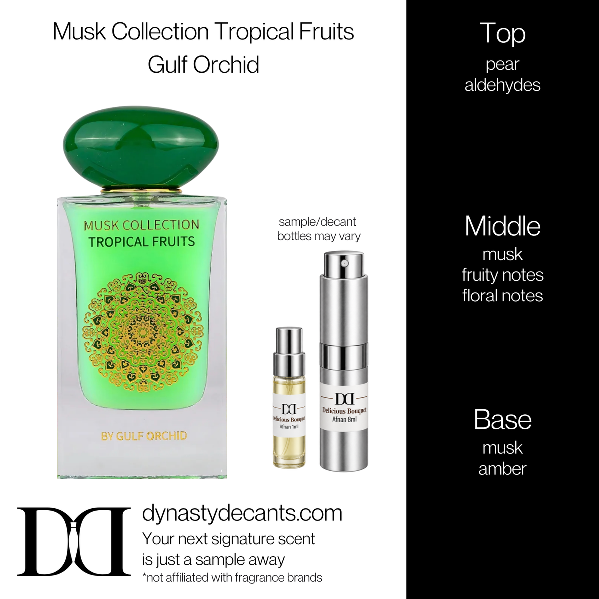 Fragrance sample bottle for Musk Collection Tropical Fruits by Gulf Orchid