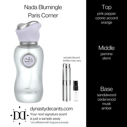 Nada Blumingle by Paris Corner | Fragrance Sample | Decant - Dynasty Decants