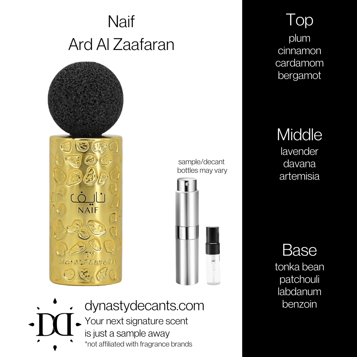Fragrance sample bottle for Naif by Ard Al Zaafaran