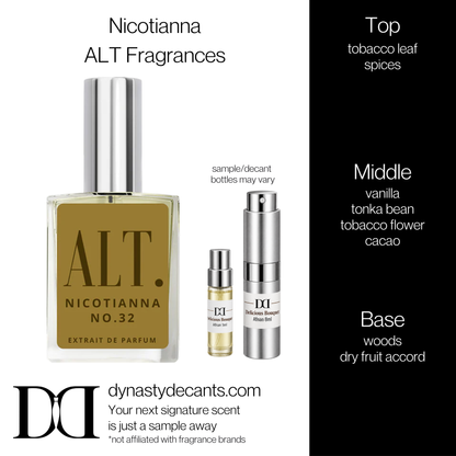 Fragrance sample bottle for Nicotianna by ALT Fragrances