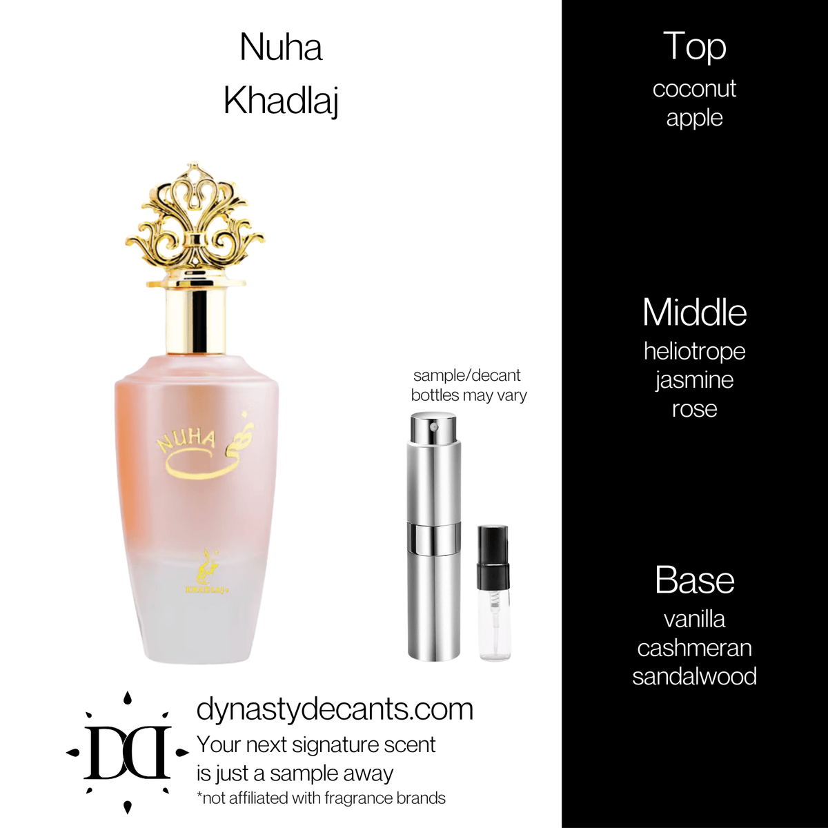 Fragrance sample bottle for Nuha by Khadlaj