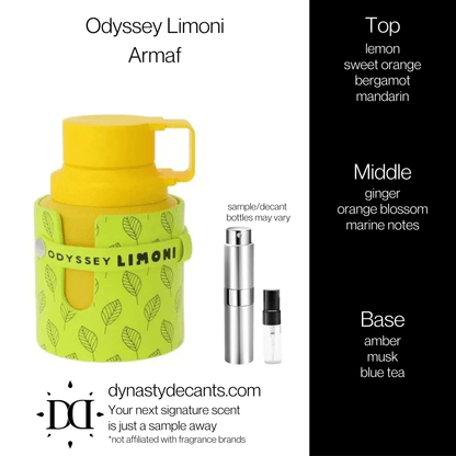 Odyssey Limoni by Armaf | Fragrance Sample | Decant - Dynasty Decants
