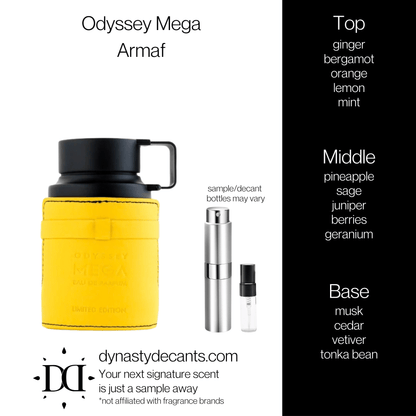 Odyssey Mega by Armaf | Fragrance Sample | Decant - Dynasty Decants