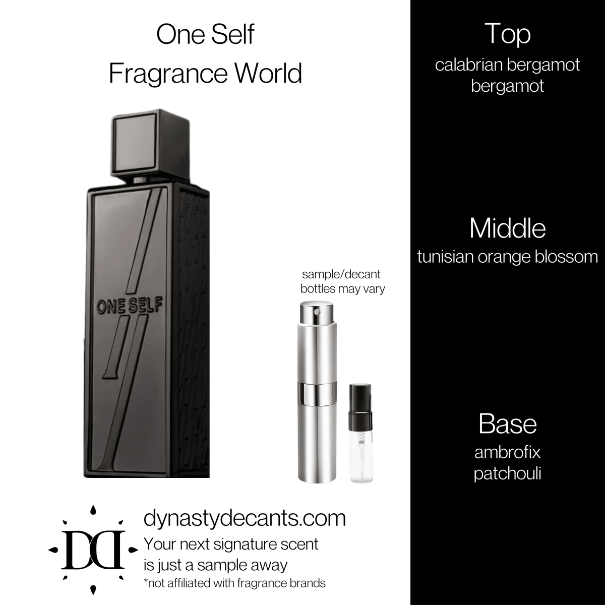 Fragrance sample bottle for One Self by Fragrance World