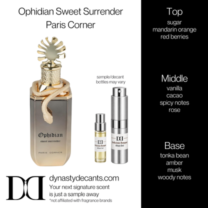 Fragrance sample bottle for Ophidian Sweet Surrender by Paris Corner