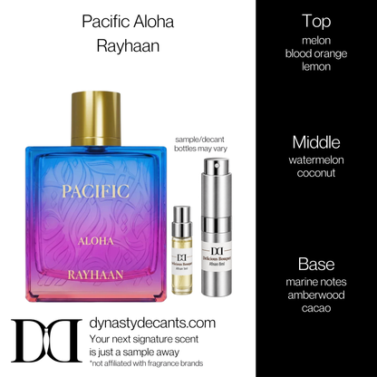 Fragrance sample bottle for Pacific Aloha by Rayhaan