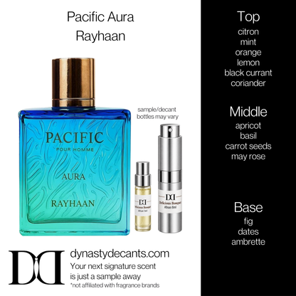 Fragrance sample bottle for Pacific Aura by Rayhaan