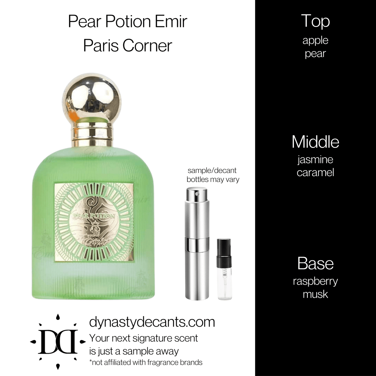 Fragrance sample bottle for Pear Potion Emir by Paris Corner