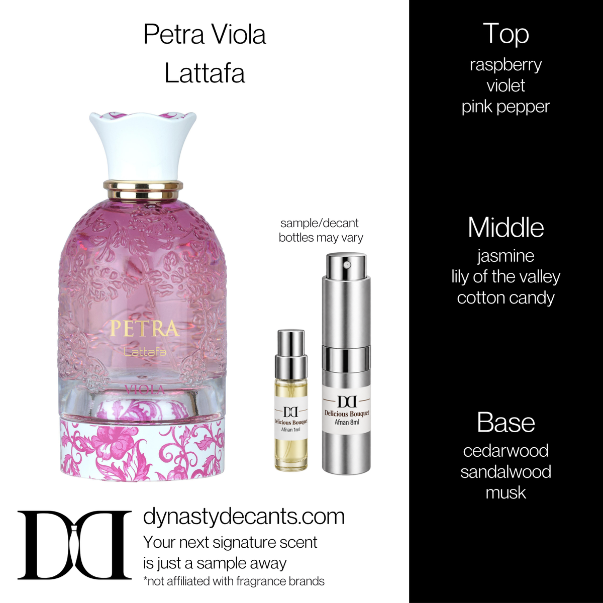 Fragrance sample bottle for Petra Viola by Lattafa