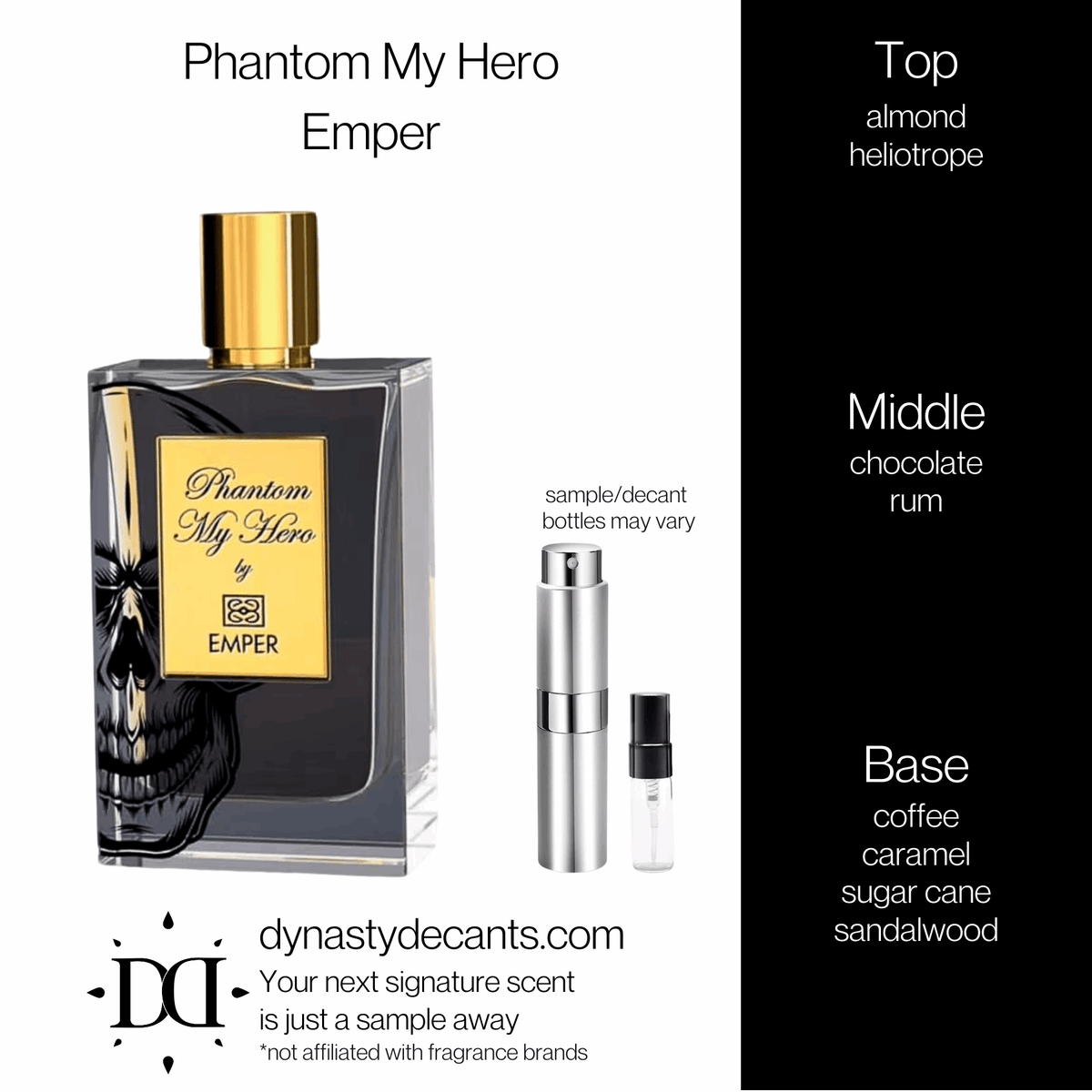 Fragrance sample bottle for Phantom My Hero by Emper