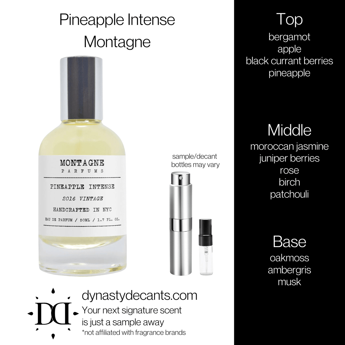 Fragrance sample bottle for Pineapple Intense by Montagne