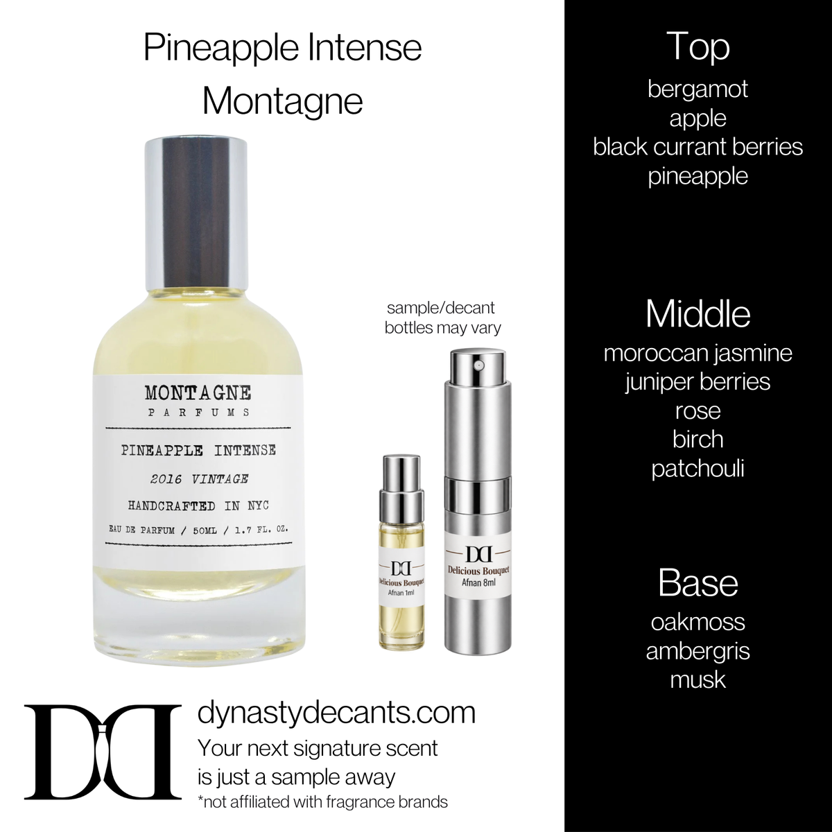Fragrance sample bottle for Pineapple Intense by Montagne