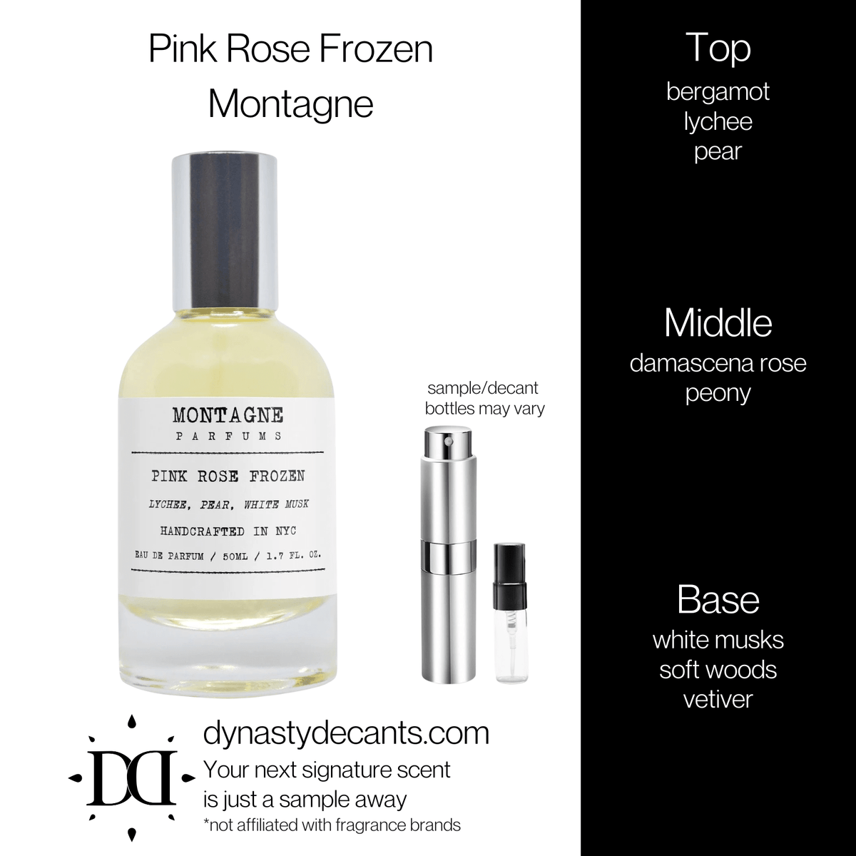 Fragrance sample bottle for Pink Rose Frozen by Montagne