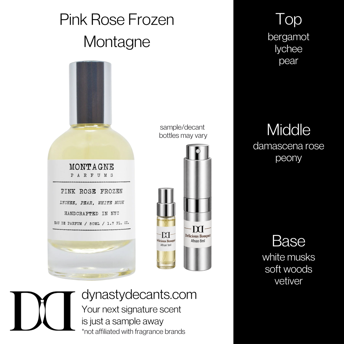 Fragrance sample bottle for Pink Rose Frozen by Montagne