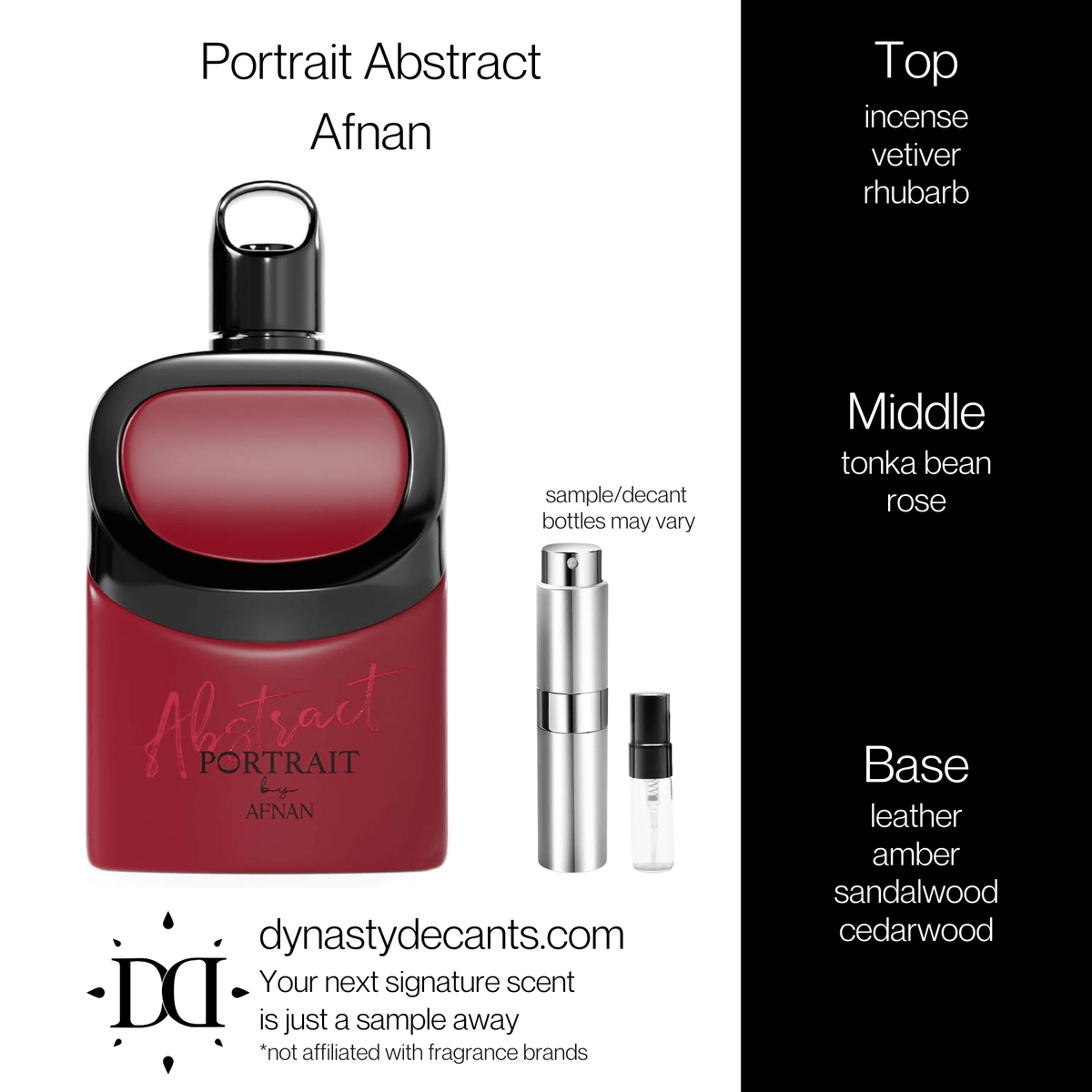 Fragrance sample bottle for Portrait Abstract by Afnan