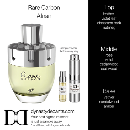 Fragrance sample bottle for Rare Carbon by Afnan