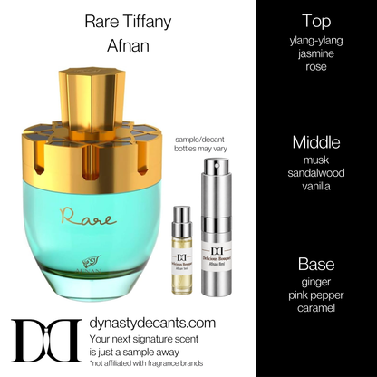 Fragrance sample bottle for Rare Tiffany by Afnan