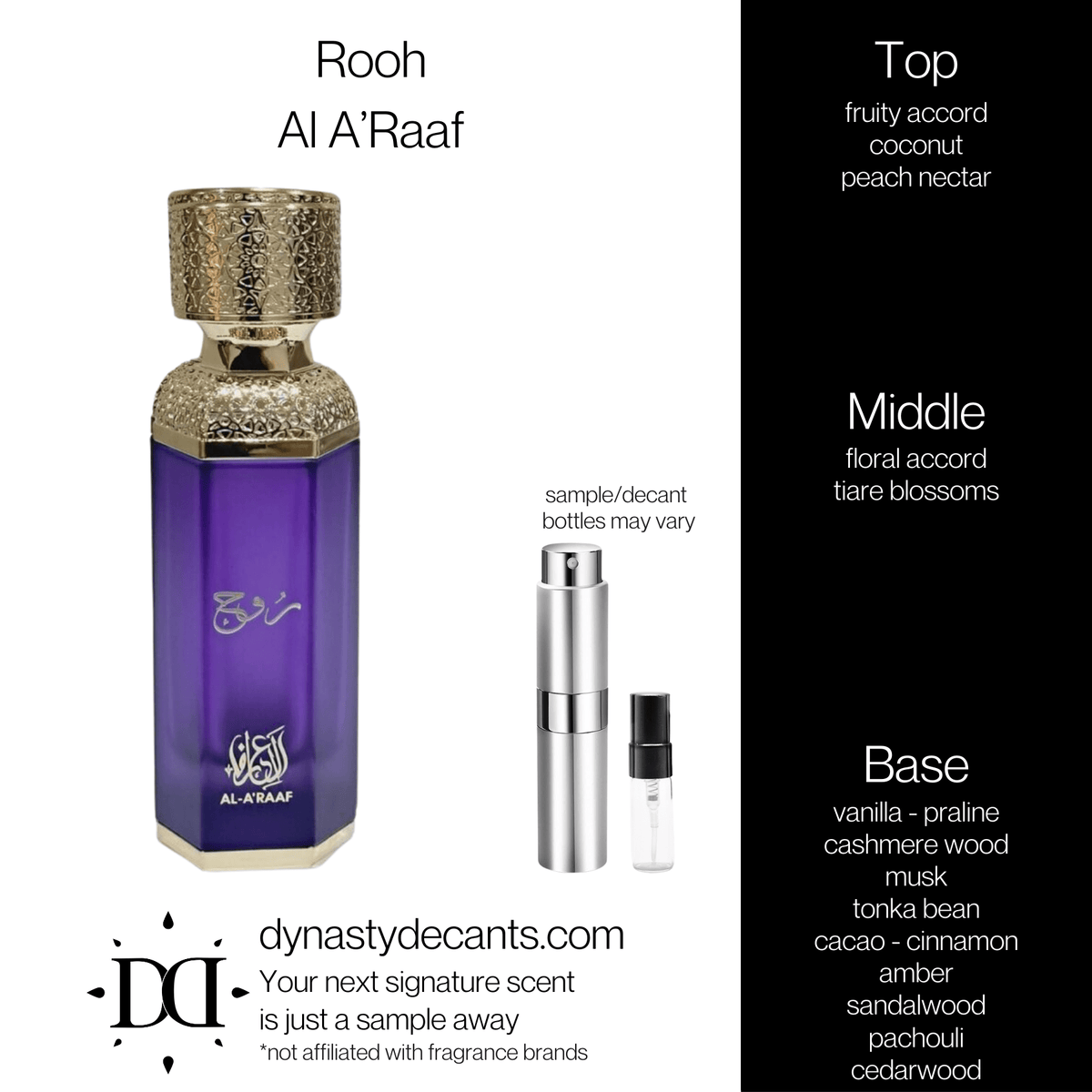 Fragrance sample bottle for Rooh by Al A'Raaf