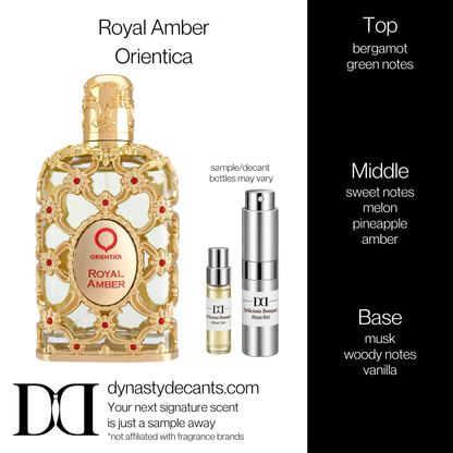 Fragrance sample bottle for Royal Amber by Orientica