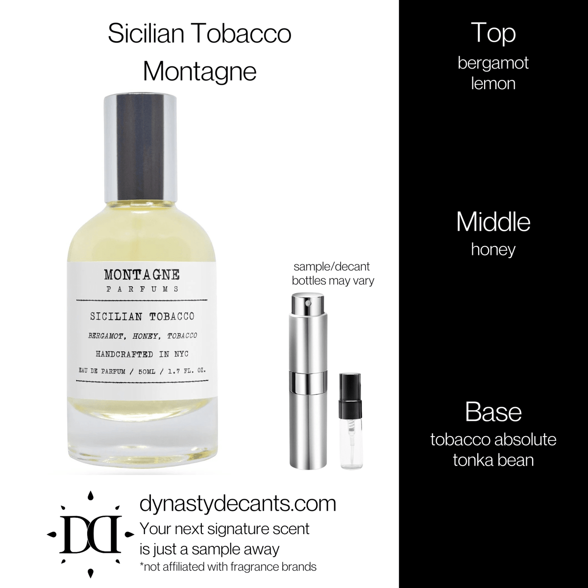 Fragrance sample bottle for Sicilian Tobacco by Montagne