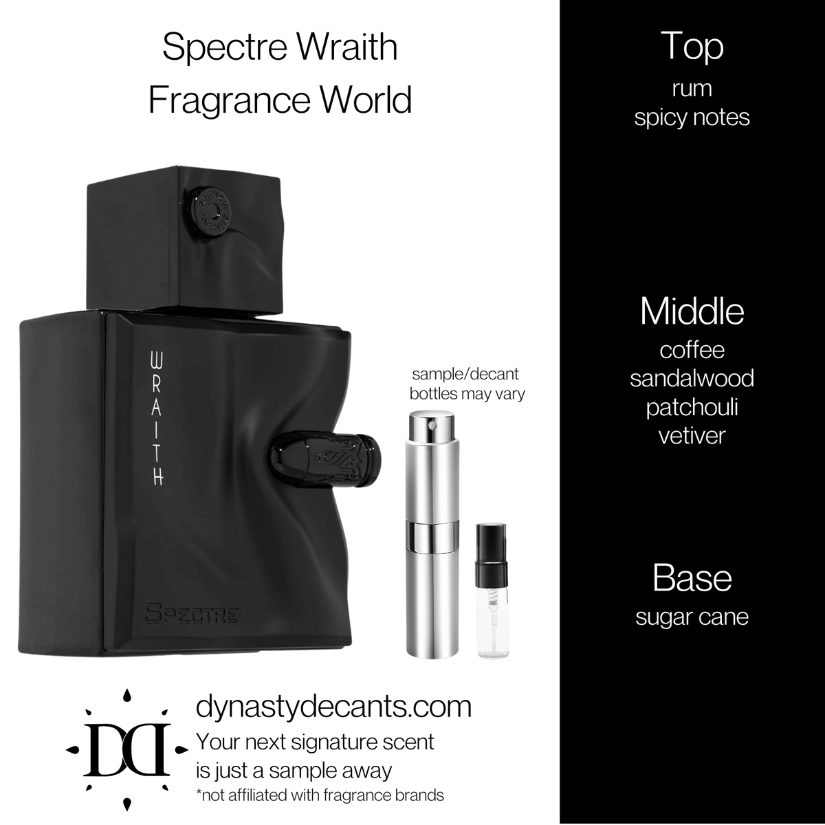 Fragrance sample bottle for Spectre Wraith by French Avenue