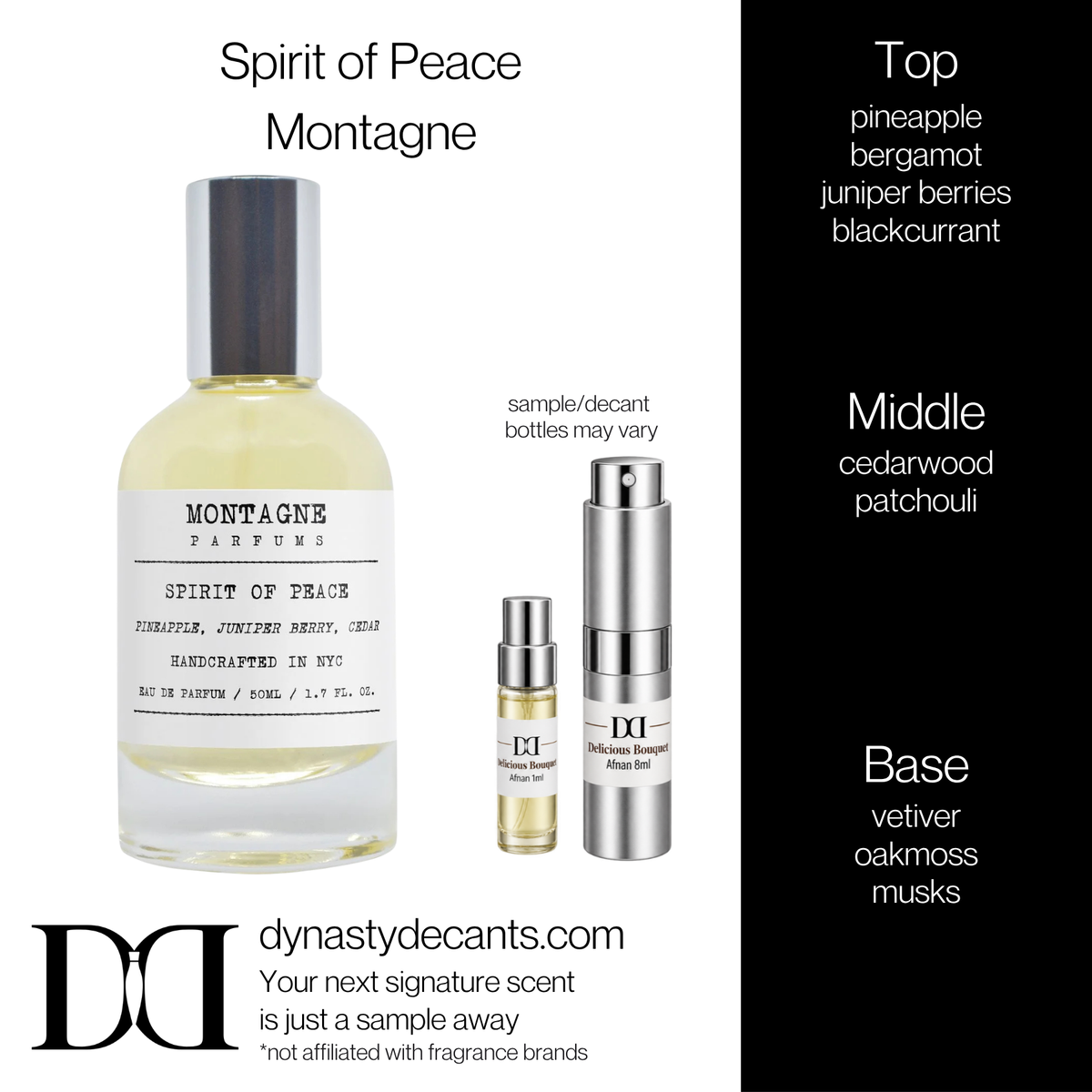 Fragrance sample bottle for Spirit of Peace by Montagne