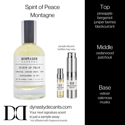 Fragrance sample bottle for Spirit of Peace by Montagne