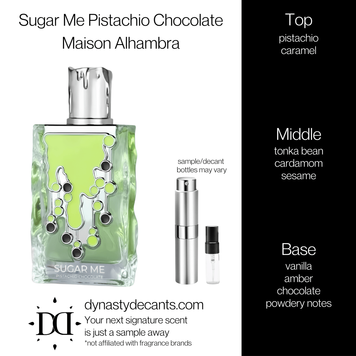 Sugar Me Pistachio Chocolate by Maison Alhambra | Fragrance Sample | Decant - Dynasty Decants