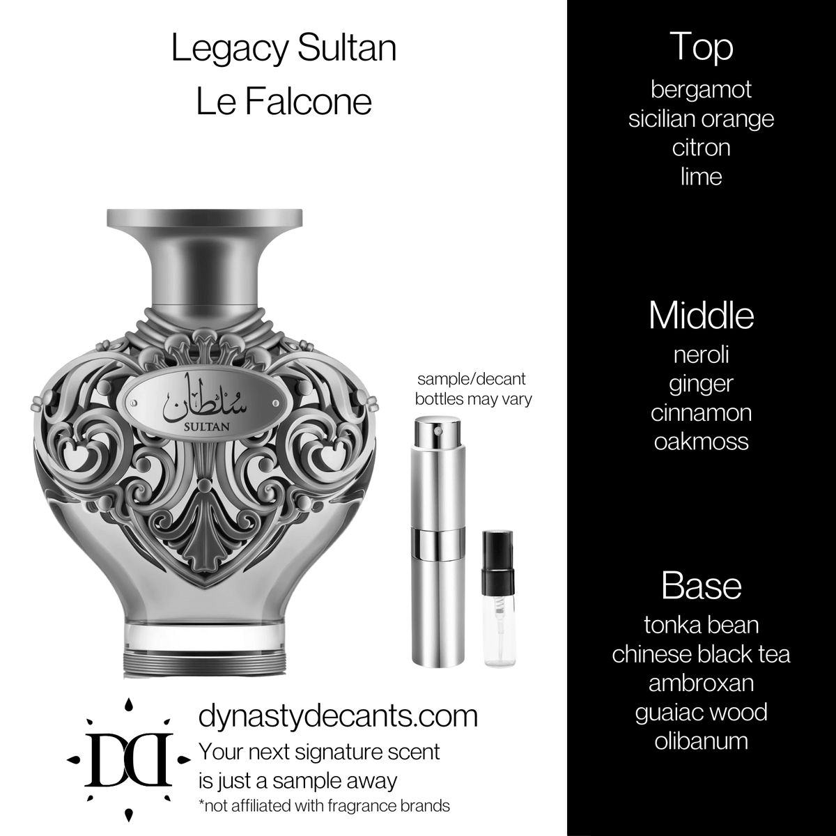 Fragrance sample bottle for Sultan by Le Falcone