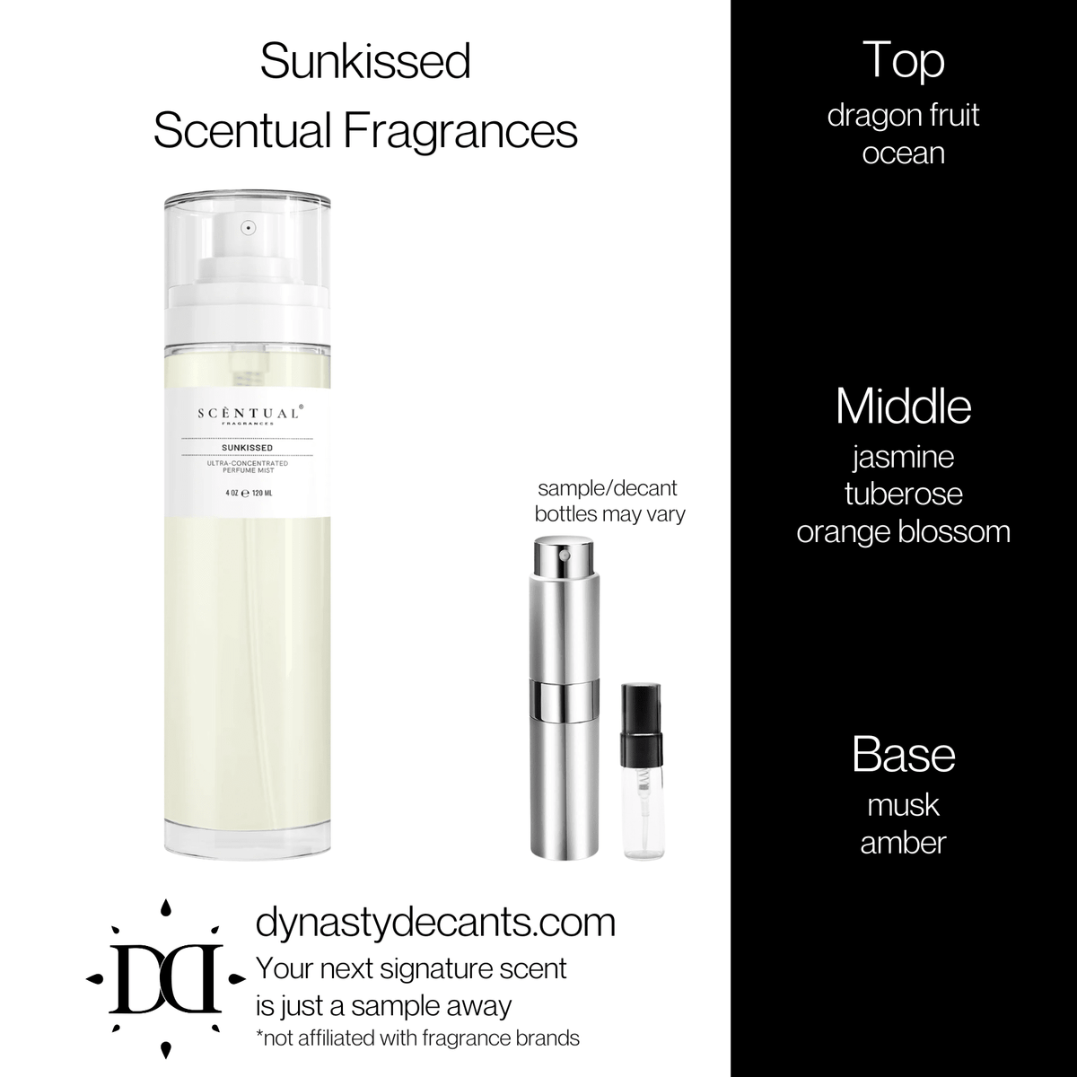 Fragrance sample bottle for Sunkissed by Scentual Fragrances