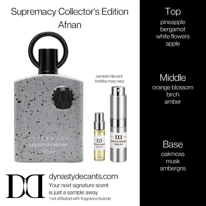 Fragrance sample bottle for Supremacy Collector's Edition by Afnan
