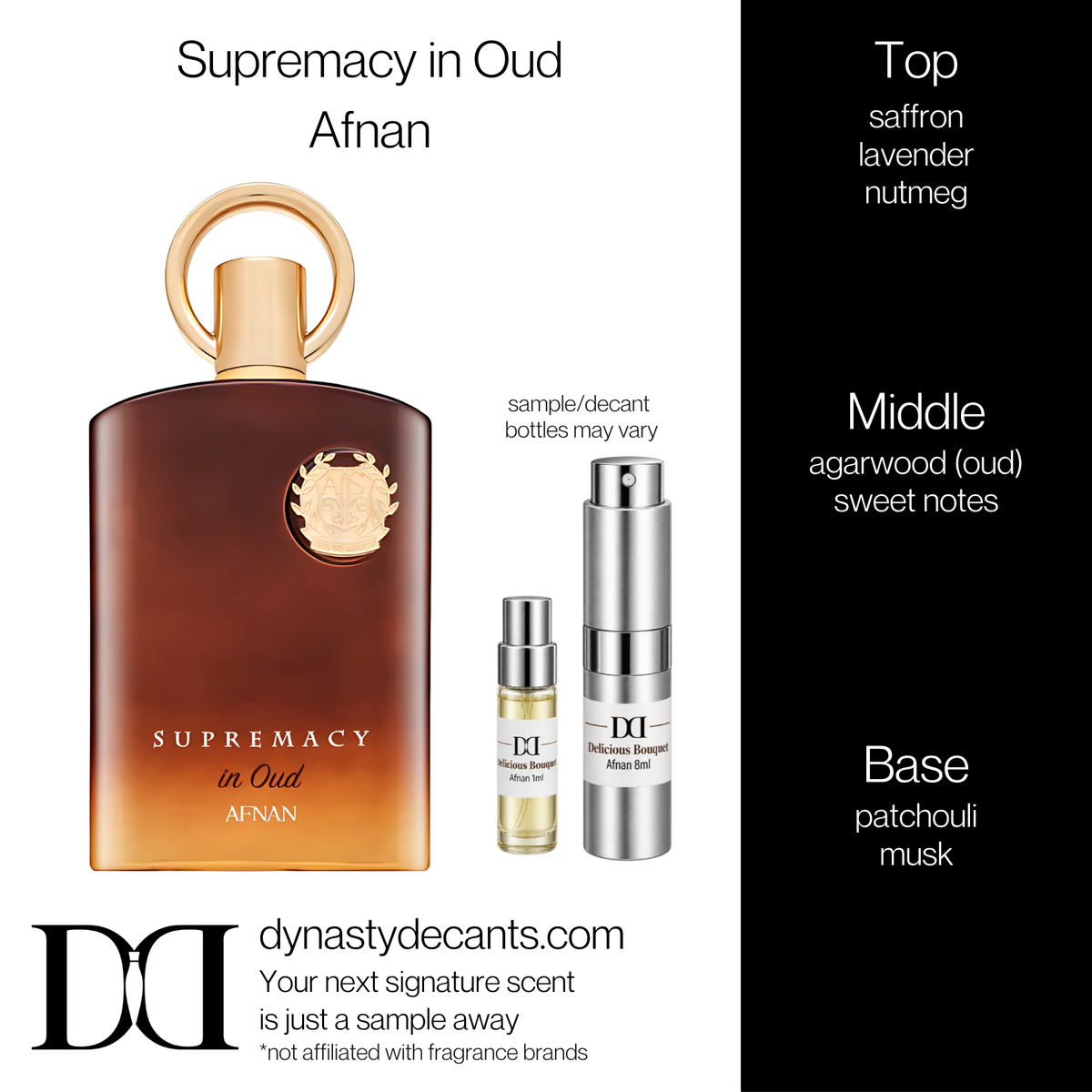 Fragrance sample bottle for Supremacy in Oud by Afnan