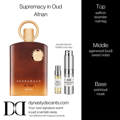 Fragrance sample bottle for Supremacy in Oud by Afnan