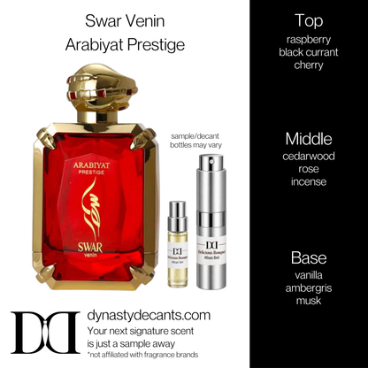 Fragrance sample bottle for Swar Venin by Arabiyat Prestige
