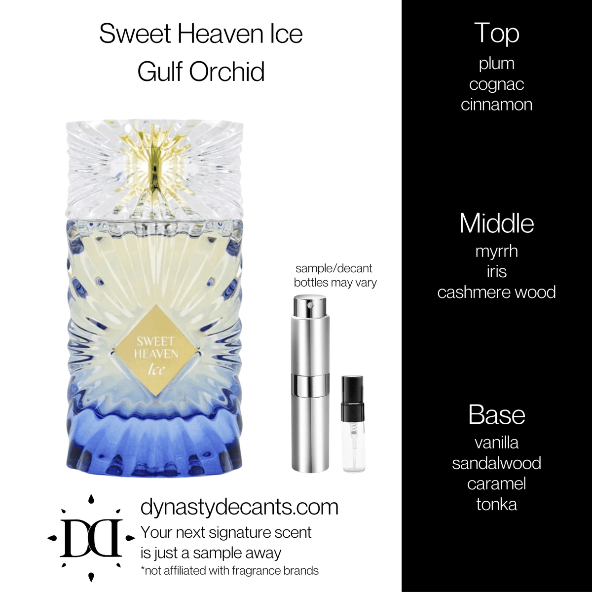 Fragrance sample bottle for Sweet Heaven Ice by Gulf Orchid