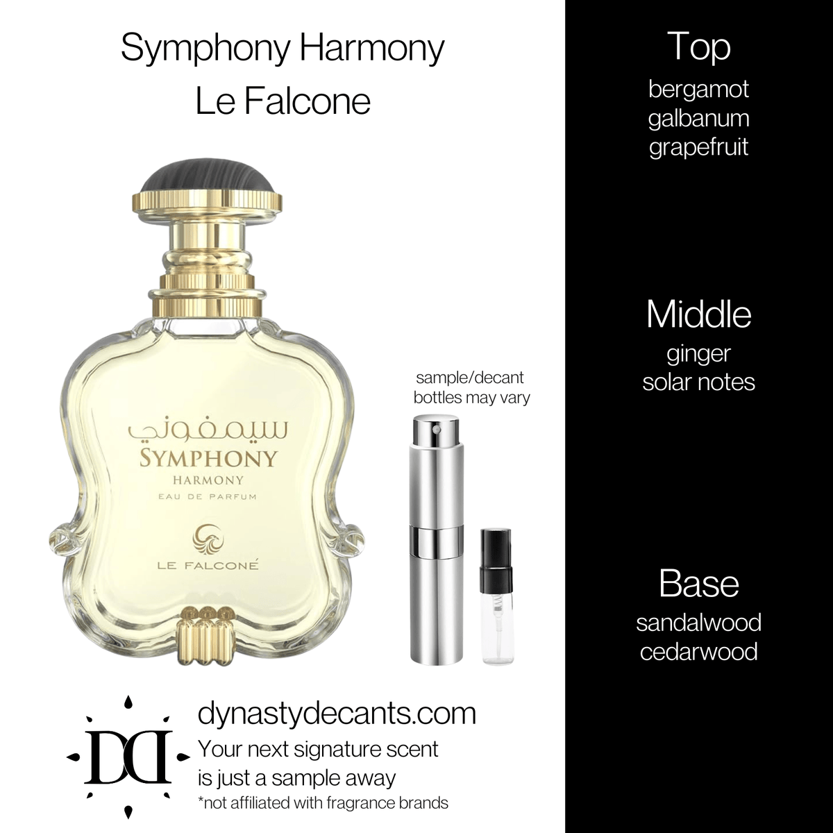 Fragrance sample bottle for Symphony Harmony by Le Falcone
