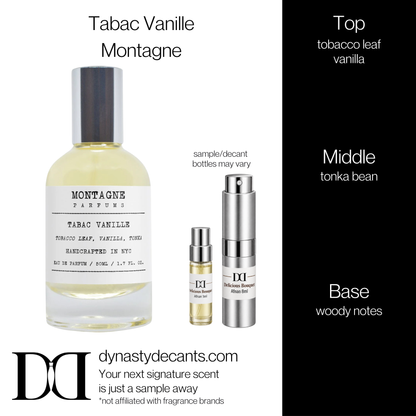 Fragrance sample bottle for Tabac Vanille by Montagne