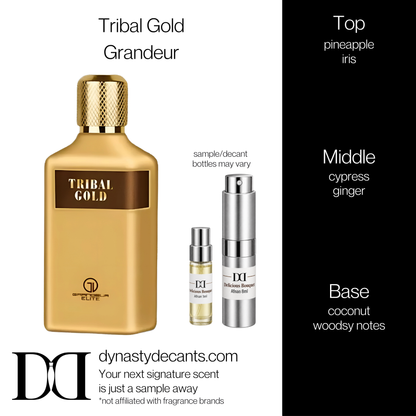 Fragrance sample bottle for Tribal Gold by Grandeur
