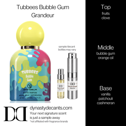 Fragrance sample bottle for Tubbees Bubble Gum by Grandeur