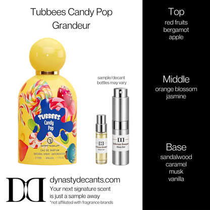 Fragrance sample bottle for Tubbees Candy Pop by Grandeur