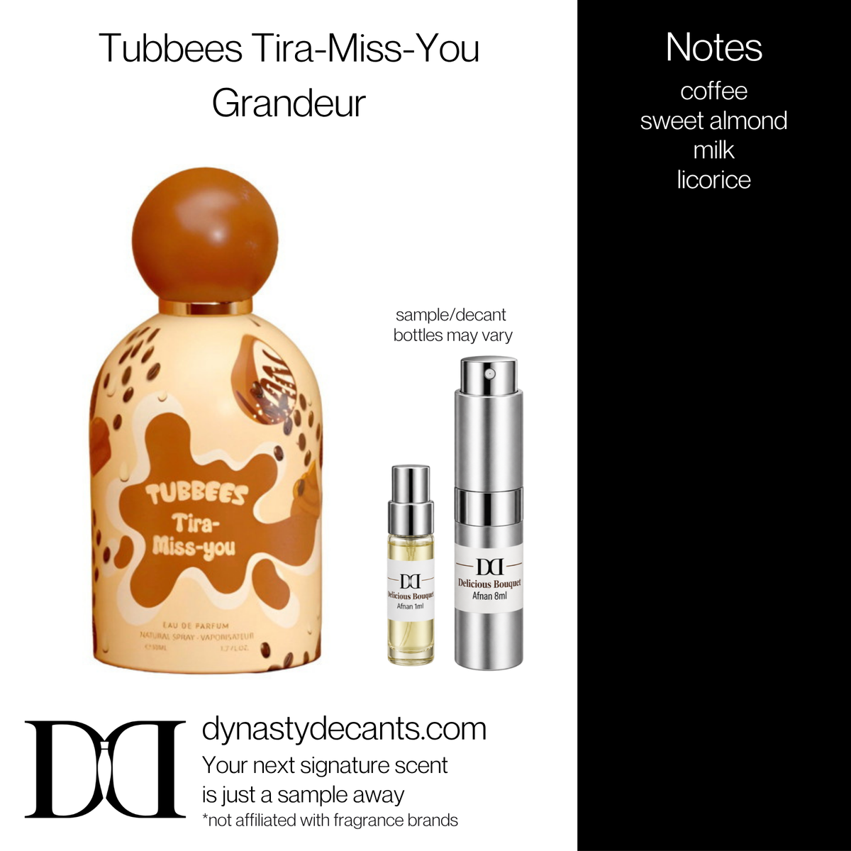 Fragrance sample bottle for Tubbees Tira-Miss-You by Grandeur