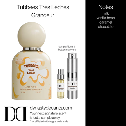 Fragrance sample bottle for Tubbees Tres Leches by Grandeur