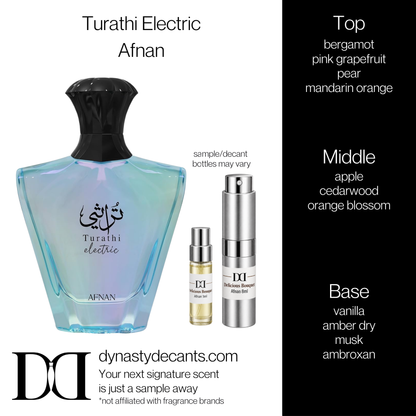 Fragrance sample bottle for Turathi Electric by Afnan