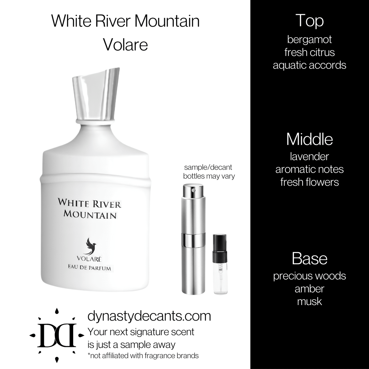 Fragrance sample bottle for White River Mountain by Volare
