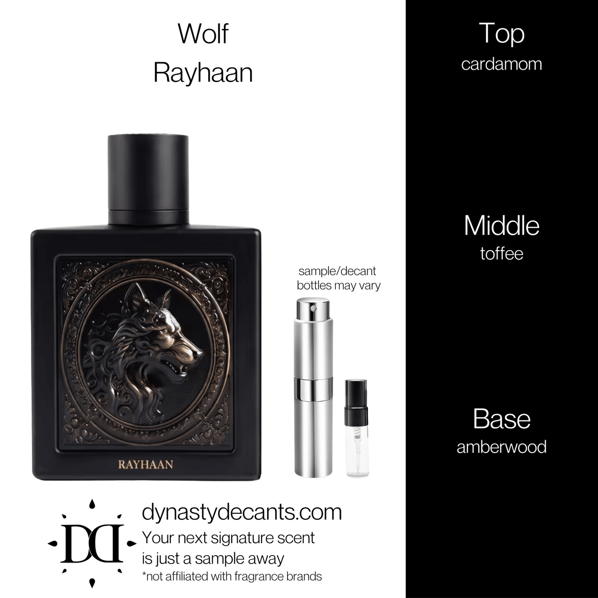 Fragrance sample bottle for Wolf by Rayhaan