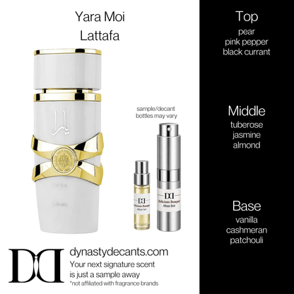 Fragrance sample bottle for Yara Moi by Lattafa